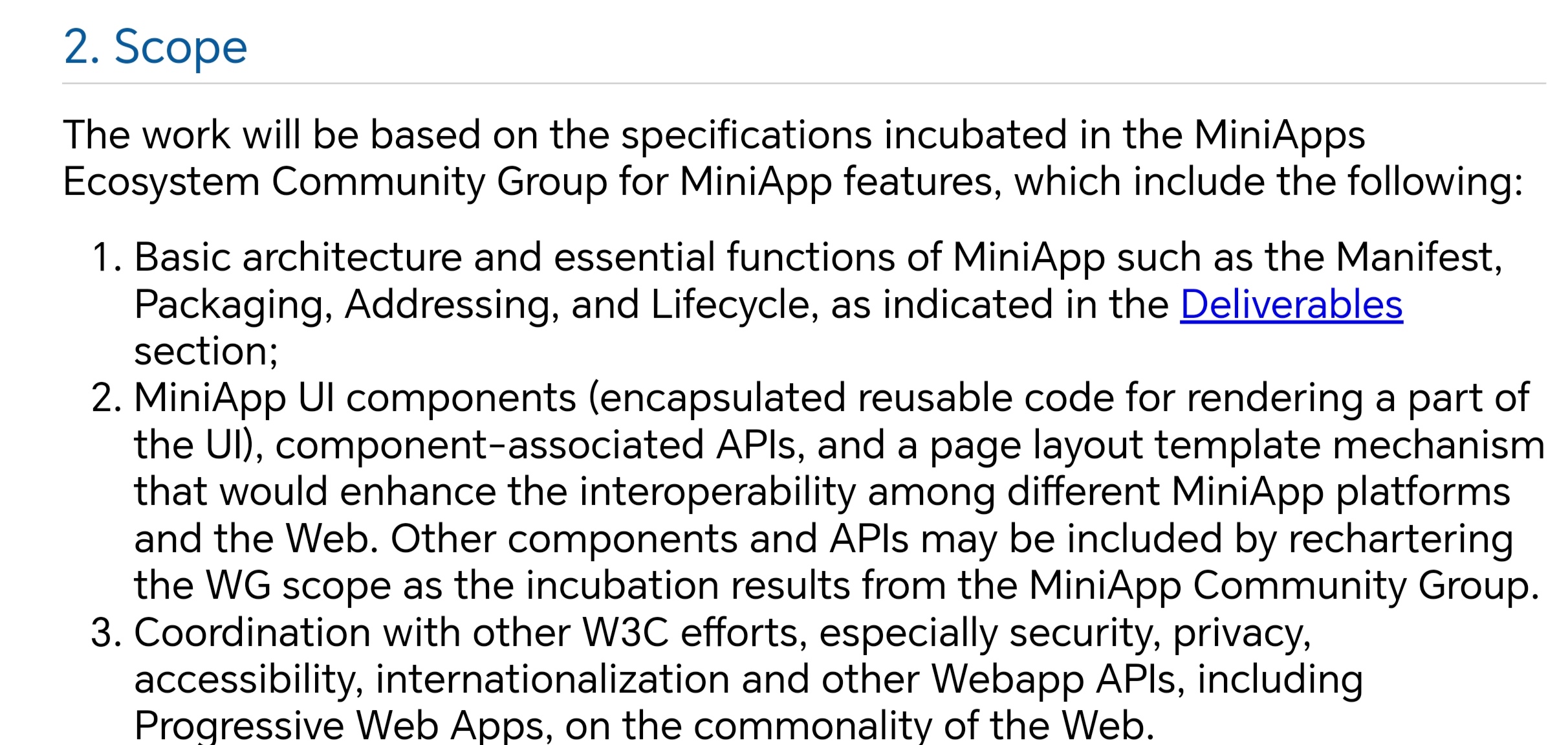 Section in the charter about scope