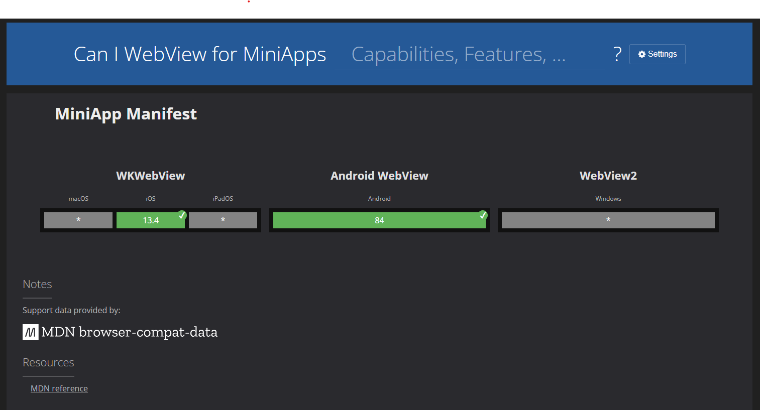 CanIWebView for MiniApps