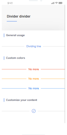 Header dividers rendered in a smartphone
