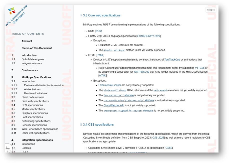 MiniApp Packaging specification